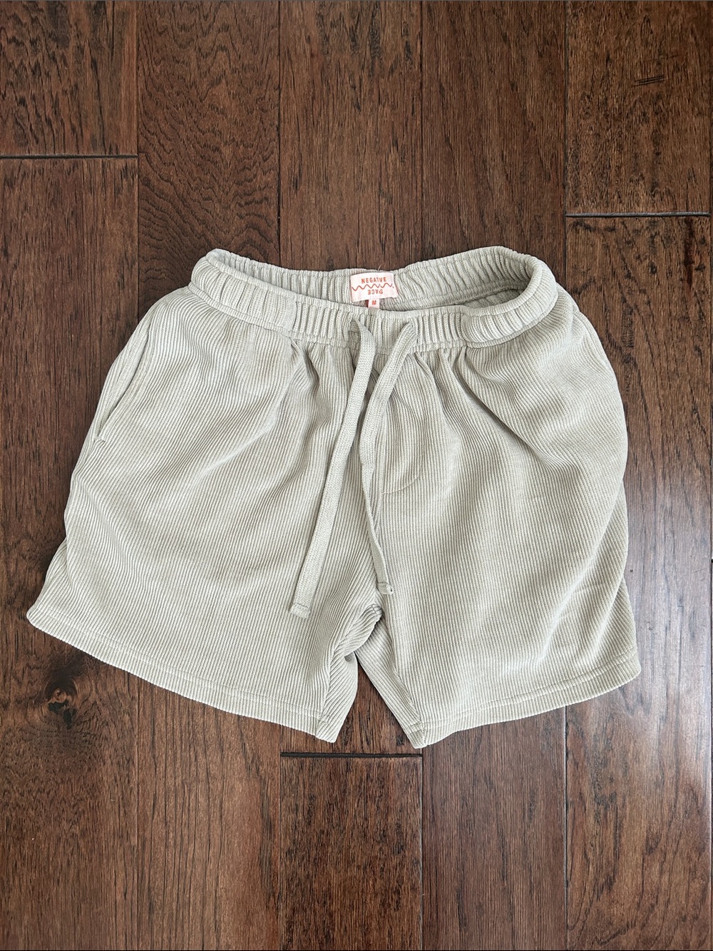 Brushed Corduroy feel cotton Drawstring women’s size M Shorts - Cream
